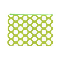 Spring Green Polkadot Cosmetic Bag (Large) from ArtsNow.com Front