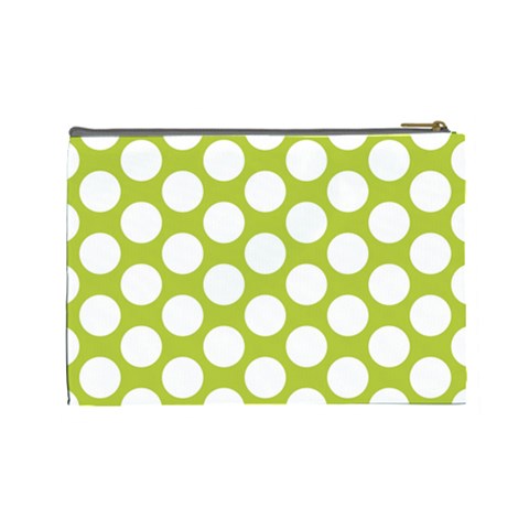 Spring Green Polkadot Cosmetic Bag (Large) from ArtsNow.com Back