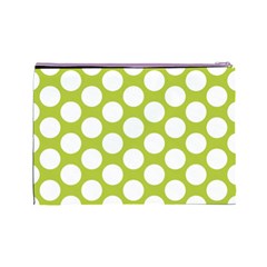 Spring Green Polkadot Cosmetic Bag (Large) from ArtsNow.com Back