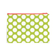 Spring Green Polkadot Cosmetic Bag (Large) from ArtsNow.com Back