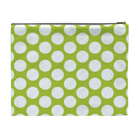 Spring Green Polkadot Cosmetic Bag (XL) from ArtsNow.com Back