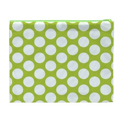 Spring Green Polkadot Cosmetic Bag (XL) from ArtsNow.com Back