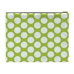 Spring Green Polkadot Cosmetic Bag (XL) from ArtsNow.com Back