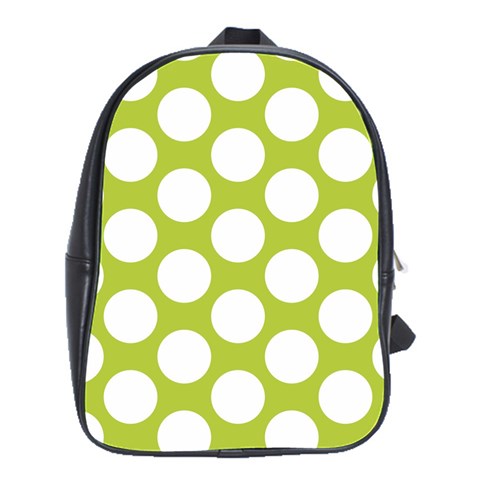 Spring Green Polkadot School Bag (Large) from ArtsNow.com Front