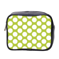 Spring Green Polkadot Mini Travel Toiletry Bag (Two Sides) from ArtsNow.com Front