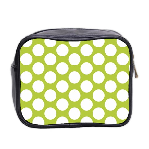 Spring Green Polkadot Mini Travel Toiletry Bag (Two Sides) from ArtsNow.com Back