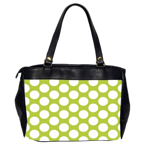 Spring Green Polkadot Oversize Office Handbag (Two Sides) from ArtsNow.com Back