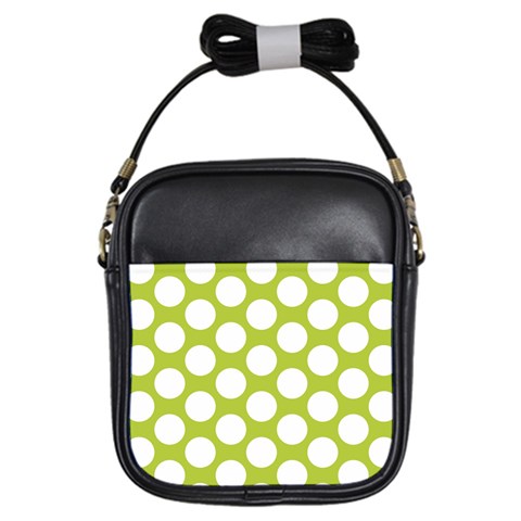 Spring Green Polkadot Girl s Sling Bag from ArtsNow.com Front