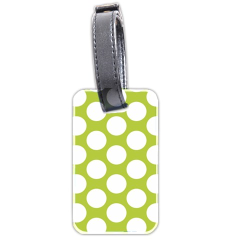 Spring Green Polkadot Luggage Tag (Two Sides) from ArtsNow.com Front