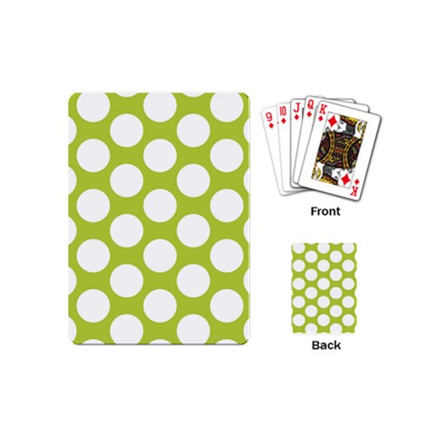 Spring Green Polkadot Playing Cards (Mini) from ArtsNow.com Back