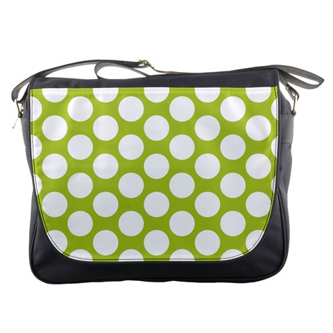 Spring Green Polkadot Messenger Bag from ArtsNow.com Front