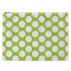 Spring Green Polkadot Cosmetic Bag (XXL) from ArtsNow.com Front