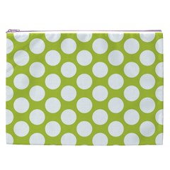 Spring Green Polkadot Cosmetic Bag (XXL) from ArtsNow.com Front