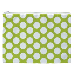 Spring Green Polkadot Cosmetic Bag (XXL) from ArtsNow.com Front