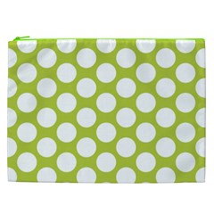 Spring Green Polkadot Cosmetic Bag (XXL) from ArtsNow.com Front