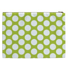 Spring Green Polkadot Cosmetic Bag (XXL) from ArtsNow.com Back