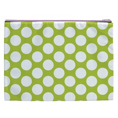 Spring Green Polkadot Cosmetic Bag (XXL) from ArtsNow.com Back