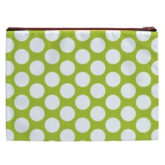 Spring Green Polkadot Cosmetic Bag (XXL) from ArtsNow.com Back