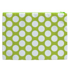 Spring Green Polkadot Cosmetic Bag (XXL) from ArtsNow.com Back