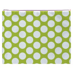 Spring Green Polkadot Cosmetic Bag (XXXL) from ArtsNow.com Front