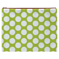 Spring Green Polkadot Cosmetic Bag (XXXL) from ArtsNow.com Front