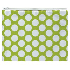 Spring Green Polkadot Cosmetic Bag (XXXL) from ArtsNow.com Front