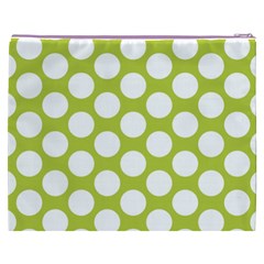 Spring Green Polkadot Cosmetic Bag (XXXL) from ArtsNow.com Back