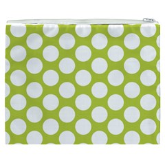 Spring Green Polkadot Cosmetic Bag (XXXL) from ArtsNow.com Back