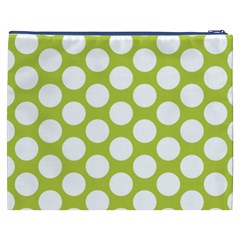 Spring Green Polkadot Cosmetic Bag (XXXL) from ArtsNow.com Back