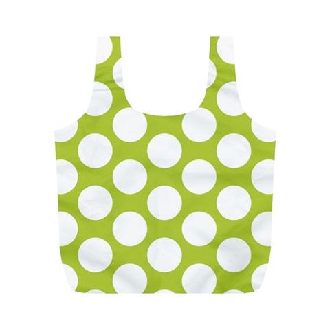 Spring Green Polkadot Reusable Bag (M) from ArtsNow.com Front