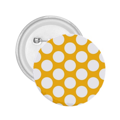 Sunny Yellow Polkadot 2.25  Button from ArtsNow.com Front