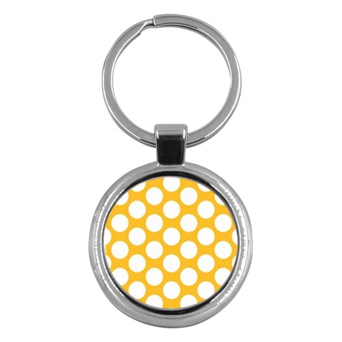 Sunny Yellow Polkadot Key Chain (Round) from ArtsNow.com Front