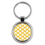 Sunny Yellow Polkadot Key Chain (Round)