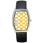 Sunny Yellow Polkadot Tonneau Leather Watch