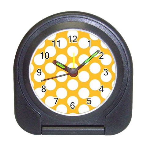 Sunny Yellow Polkadot Desk Alarm Clock from ArtsNow.com Front