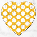 Sunny Yellow Polkadot Jigsaw Puzzle (Heart)