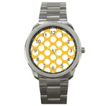 Sunny Yellow Polkadot Sport Metal Watch