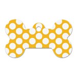 Sunny Yellow Polkadot Dog Tag Bone (One Sided)