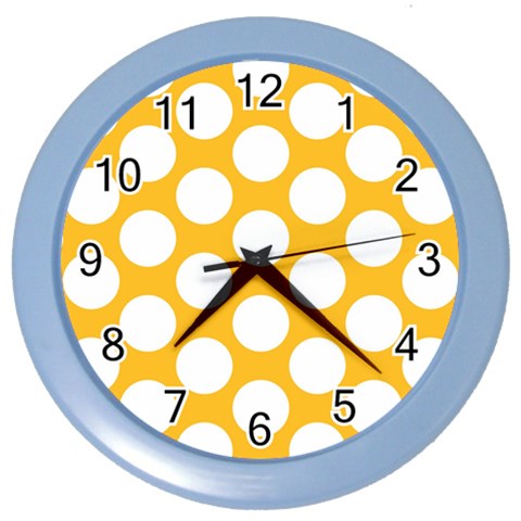 Sunny Yellow Polkadot Wall Clock (Color) from ArtsNow.com Front