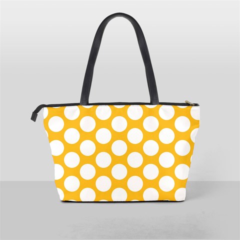 Sunny Yellow Polkadot Large Shoulder Bag from ArtsNow.com Back