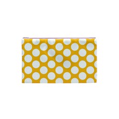 Sunny Yellow Polkadot Cosmetic Bag (Small) from ArtsNow.com Front