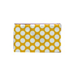 Sunny Yellow Polkadot Cosmetic Bag (Small) from ArtsNow.com Back