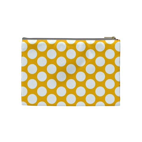 Sunny Yellow Polkadot Cosmetic Bag (Medium) from ArtsNow.com Back