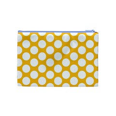 Sunny Yellow Polkadot Cosmetic Bag (Medium) from ArtsNow.com Back