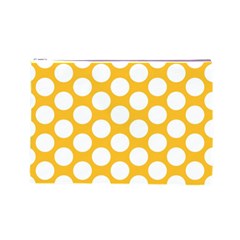 Sunny Yellow Polkadot Cosmetic Bag (Large) from ArtsNow.com Front