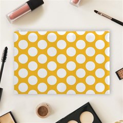 Sunny Yellow Polkadot Cosmetic Bag (Large) from ArtsNow.com Front