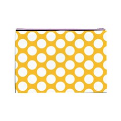 Sunny Yellow Polkadot Cosmetic Bag (Large) from ArtsNow.com Back