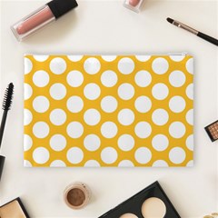 Sunny Yellow Polkadot Cosmetic Bag (Large) from ArtsNow.com Back