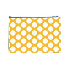 Sunny Yellow Polkadot Cosmetic Bag (Large) from ArtsNow.com Back