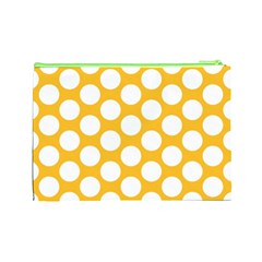 Sunny Yellow Polkadot Cosmetic Bag (Large) from ArtsNow.com Back